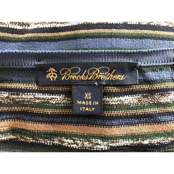 BROOKS BROTHERS Long Sleeve Nylon Sweater Womens Size XS Striped Made in Italy - Picture 6 of 7